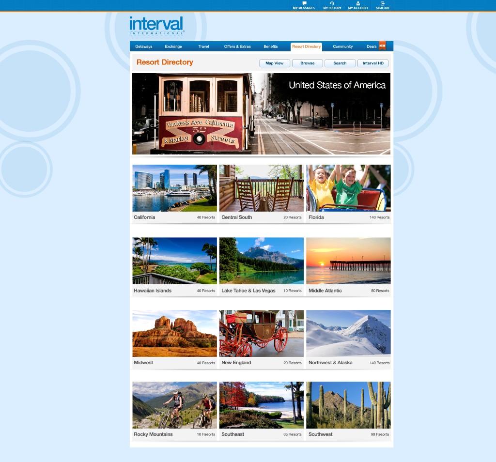 Resort Directory: Florida sub-destination grid